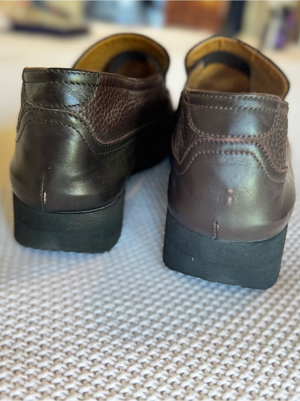 THIERRY RABOTIN Italian Men’s Dark Brown Leather Slip-On Loafers Designer Shoes - Picture 7 of 14